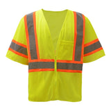 GSS Standard Class 3 Two Tone Mesh Zipper Safety Vest with 2 Pockets - 2005/2006 Series