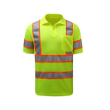 GSS Two Tone Short Sleeve Polo Shirt with Orange Contrasting Trim and 1 Chest Pocket - 5017/5019