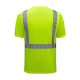 GSS Multi Color Short Sleeve Safety T-Shirt with Cadmium Green Bottom and 1 Chest Pocket - 5121