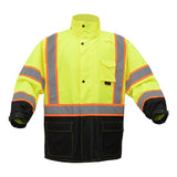 GSS Class 3 Premium Two Tone Hooded Rain Coat with Black Bottom and Multi Pockets - 6005/6007 Series