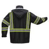 GSS Class 3 Premium Two Tone Hooded Rain Coat with Black Bottom and Multi Pockets - 6005/6007 Series