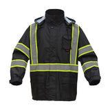 GSS Class 3 Premium Two Tone Hooded Rain Coat with Black Bottom and Multi Pockets - 6005/6007 Series