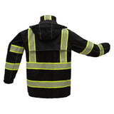 GSS safety black rain coat 6503 back view