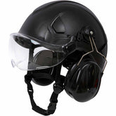 HiVisPro 9014 Carbon Fiber Design Hard Hat with Visor and Ear Muff