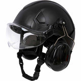 HiVisPro 9014 Carbon Fiber Design Hard Hat with Visor and Ear Muff