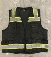 FLAMORO Class 2 High Visibility Zipper Front Safety Vest With Reflective Strips, Meets ANSI/ISEA Standards