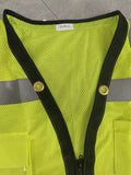 GLOWAVE Class 2 High Visibility Zipper Front Safety Vest With Reflective Strips, Meets ANSI/ISEA Standards