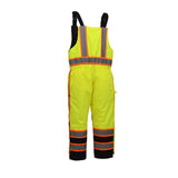 GSS High-visibility yellow work pants 8715 with reflective stripes on a white background
