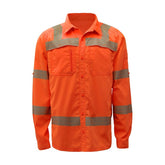GSS class 3 orange SPF 50+ safety shirts 7506 front view,