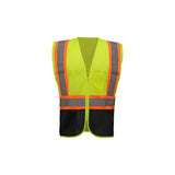 GSS Safety Lime safety vest 1105 with reflective stripes on a white background