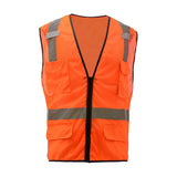 GSS Safety Orange safety vest 1506 front view on a white background