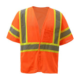 GSS Safety Orange Safety Vest 2008, front view, ansi class 3