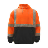 GSS Safety Orange Two-tone hi vis sweatshirt with black bottom, front view