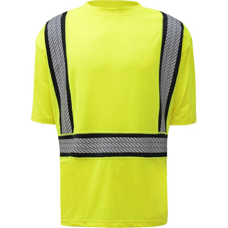 GSS safety high visibility short sleeve shirts 5701 front view, ONYX Class 2