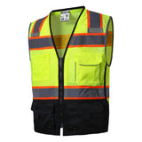Hivispro ANSI Class-2 high-visibility Safety vest v1051 in lime, side view