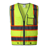 ANSI-Class-2-Safety-Vest-Lime--Four-Pockets-Front-View