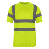 Hivispro ANSI Class-3 high-visibility short shirt T2011 in lime, front view