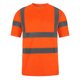 Hivispro ANSI Class-2 high-visibility short shirt T2012 in orange, front view