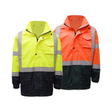 GSS Class 3 Premium Hooded Rain Jacket with Black Bottom and Multi Pockets - 6003/6004 Series