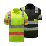 GSS Two Tone Short Sleeve Polo Shirt with Orange Contrasting Trim and 1 Chest Pocket - 5017/5019