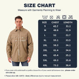 HivisPro FR2012 flame retardant work shirt size chart for industrial uniforms