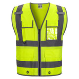 Front view of the HivisPro V2031 lime hi-vis safety vest