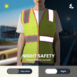 hivispro lime women safety vest v11091 reflection perfoemance
