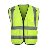 Front view of the HivisPro V2071 high visibility safety vest in lime