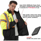 HivisPro J2091 heated jacket highlighting the power bank pocket and high heat retention