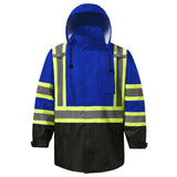 hivispro blue safty raincoat r1014 front view