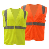 Two GSS Safety Vest, One orange and one lime, 1003/1004 front view
