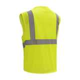 GSS Safety ANSI Class 2 hi vis reflective lime vest 1003 back view