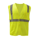 GSS Safety ANSI Class 2 reflective hi vis lime safety vest 1003 front view