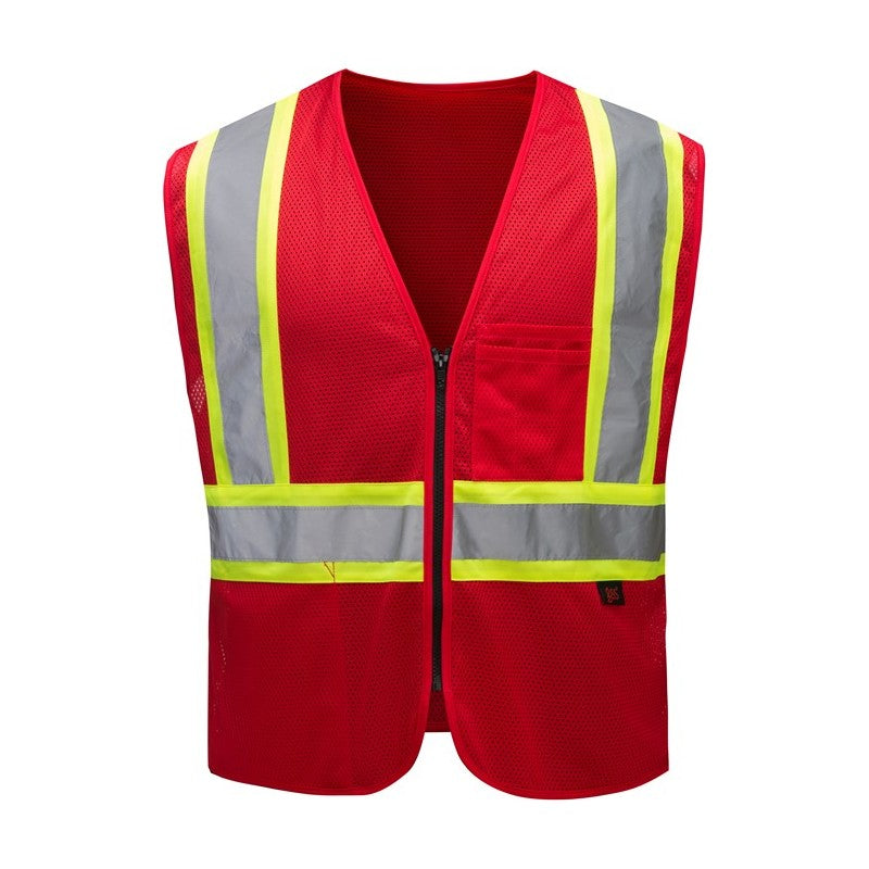 GSS Enhanced Visibility Multi-Color Vest with 2" Silver Reflective Tape and Multi Pockets - 3131/3143 Series