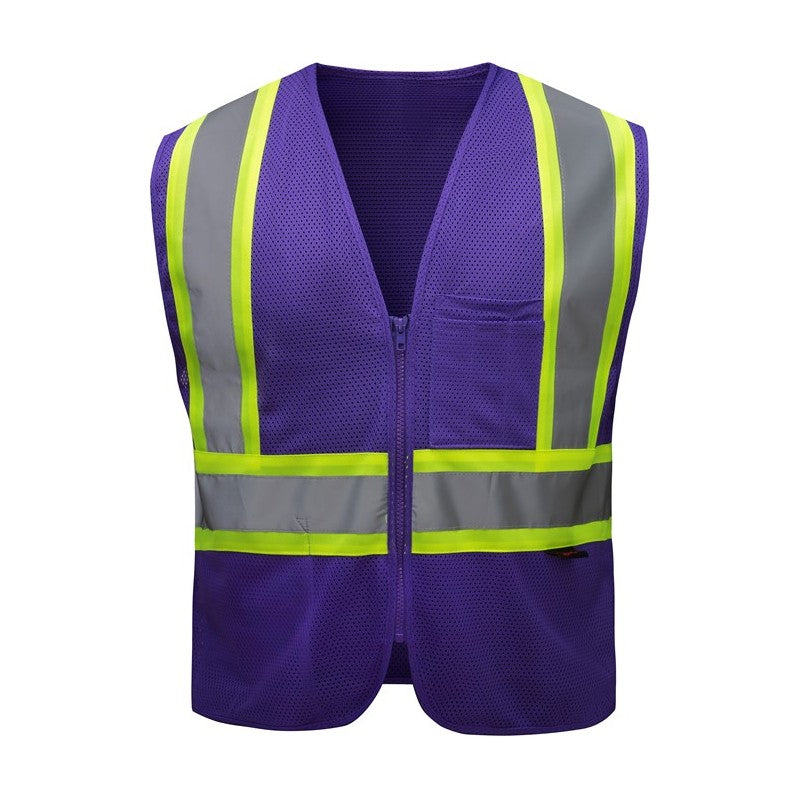 GSS Enhanced Visibility Multi-Color Vest with 2" Silver Reflective Tape and Multi Pockets - 3131/3143 Series