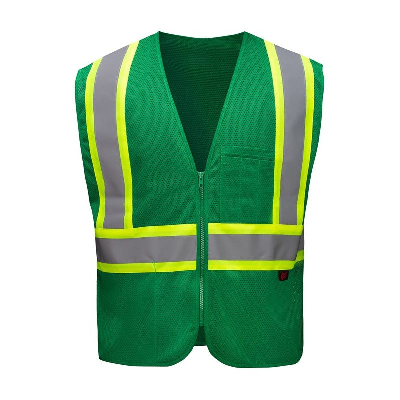 GSS Enhanced Visibility Multi-Color Vest with 2" Silver Reflective Tape and Multi Pockets - 3131/3143 Series