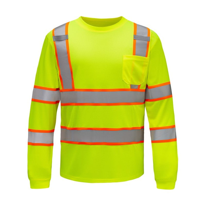 GSS Two Tone Long Sleeve T-Shirt with Black Bottom, Contrasting Trim, and 1 Chest Pocket - 5013/5015 Series