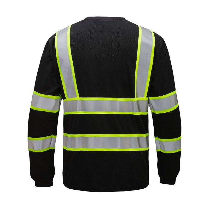 GSS Two Tone Long Sleeve T-Shirt with Black Bottom, Contrasting Trim, and 1 Chest Pocket - 5013/5015 Series