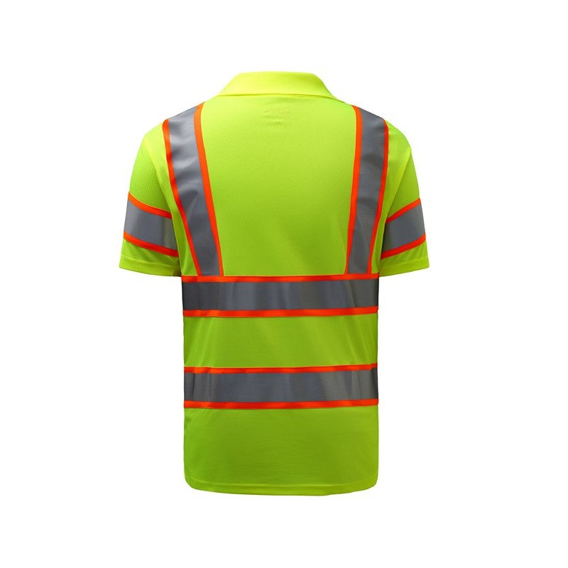 GSS Two Tone Short Sleeve Polo Shirt with Orange Contrasting Trim and 1 Chest Pocket - 5017/5019 Series