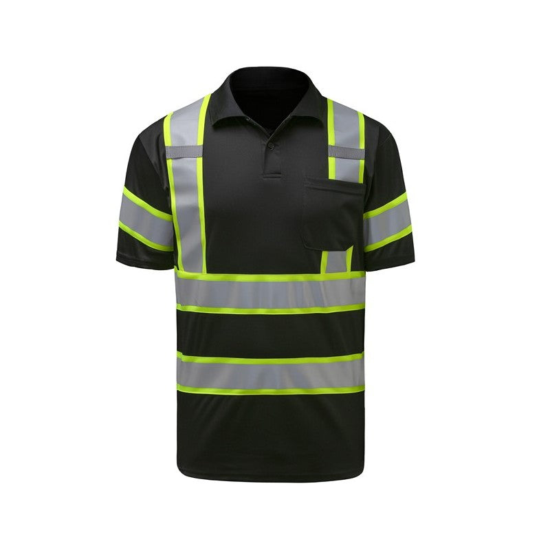 GSS Two Tone Short Sleeve Polo Shirt with Orange Contrasting Trim and 1 Chest Pocket - 5017/5019 Series