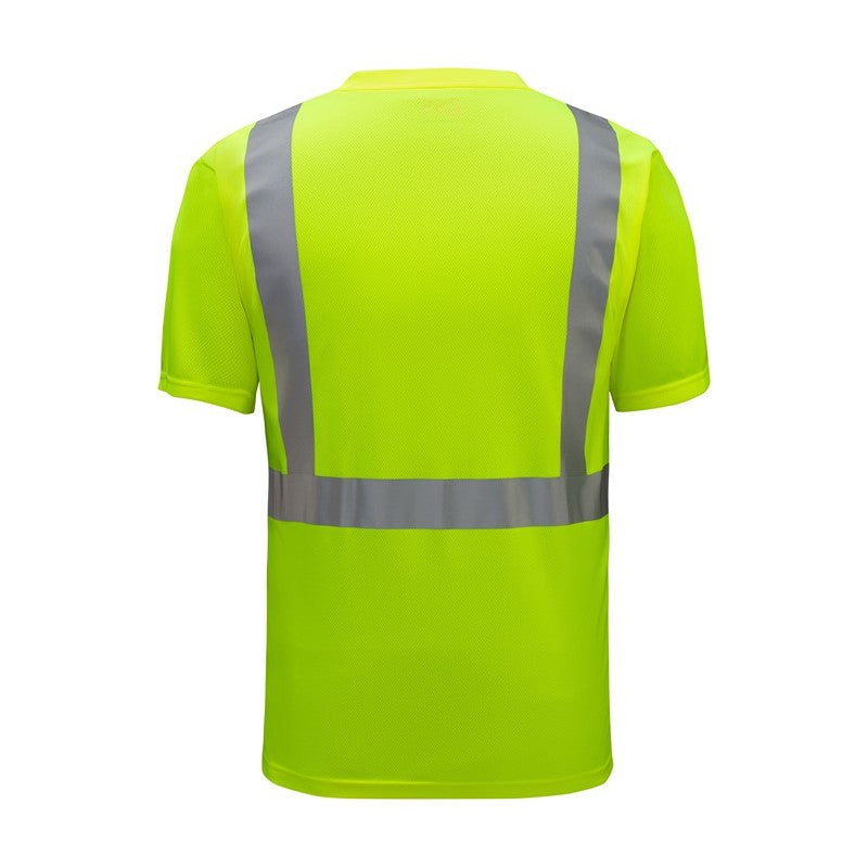 GSS Multi Color Short Sleeve Safety T-Shirt with Cadmium Green Bottom and 1 Chest Pocket - 5121 Series