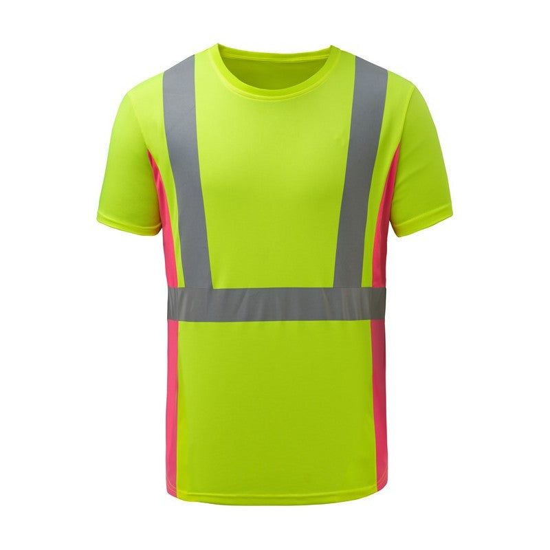 GSS Lady Short Sleeve T-Shirt with Contrasting Color and Stretchable Reflective Tape - 5125/5126 Series