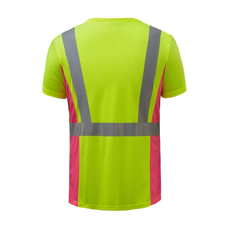GSS Lady Short Sleeve T-Shirt with Contrasting Color and Stretchable Reflective Tape - 5125/5126 Series