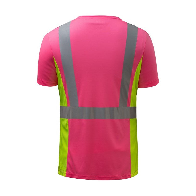 GSS Lady Short Sleeve T-Shirt with Contrasting Color and Stretchable Reflective Tape - 5125/5126 Series