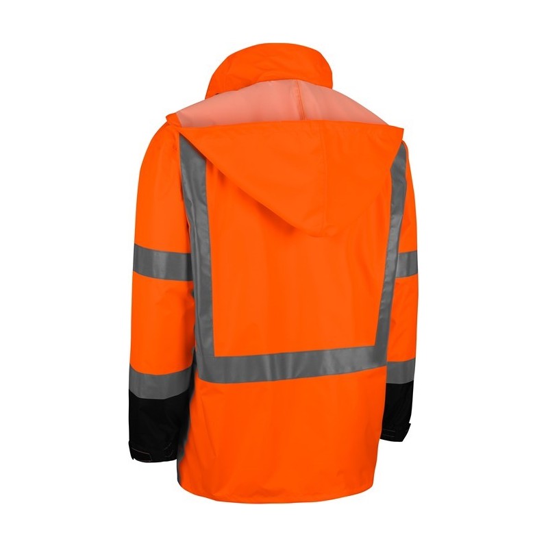 GSS Class 3 Premium Hooded Rain Jacket with Black Bottom and Multi Pockets - 6003/6004 Series