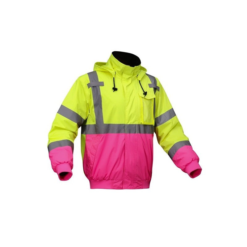 GSS Unisex Bomber Jacket with Pink Bottom and Multi Pockets - 8018/8019 Series