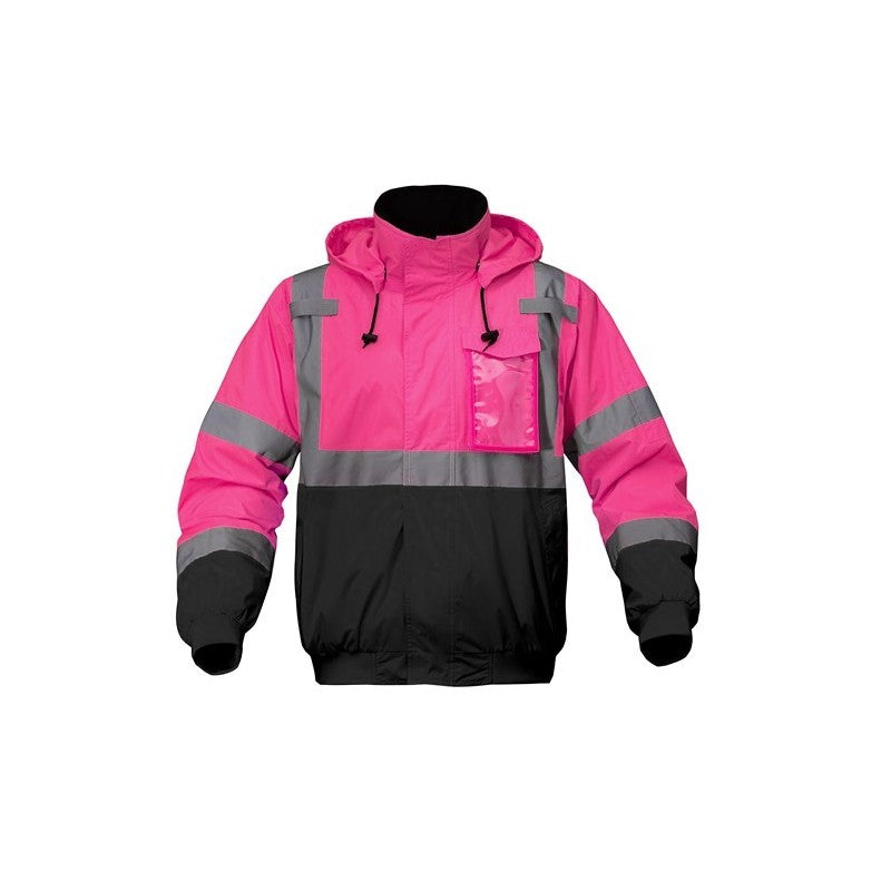 GSS Unisex Bomber Jacket with Pink Bottom and Multi Pockets - 8018/8019 Series