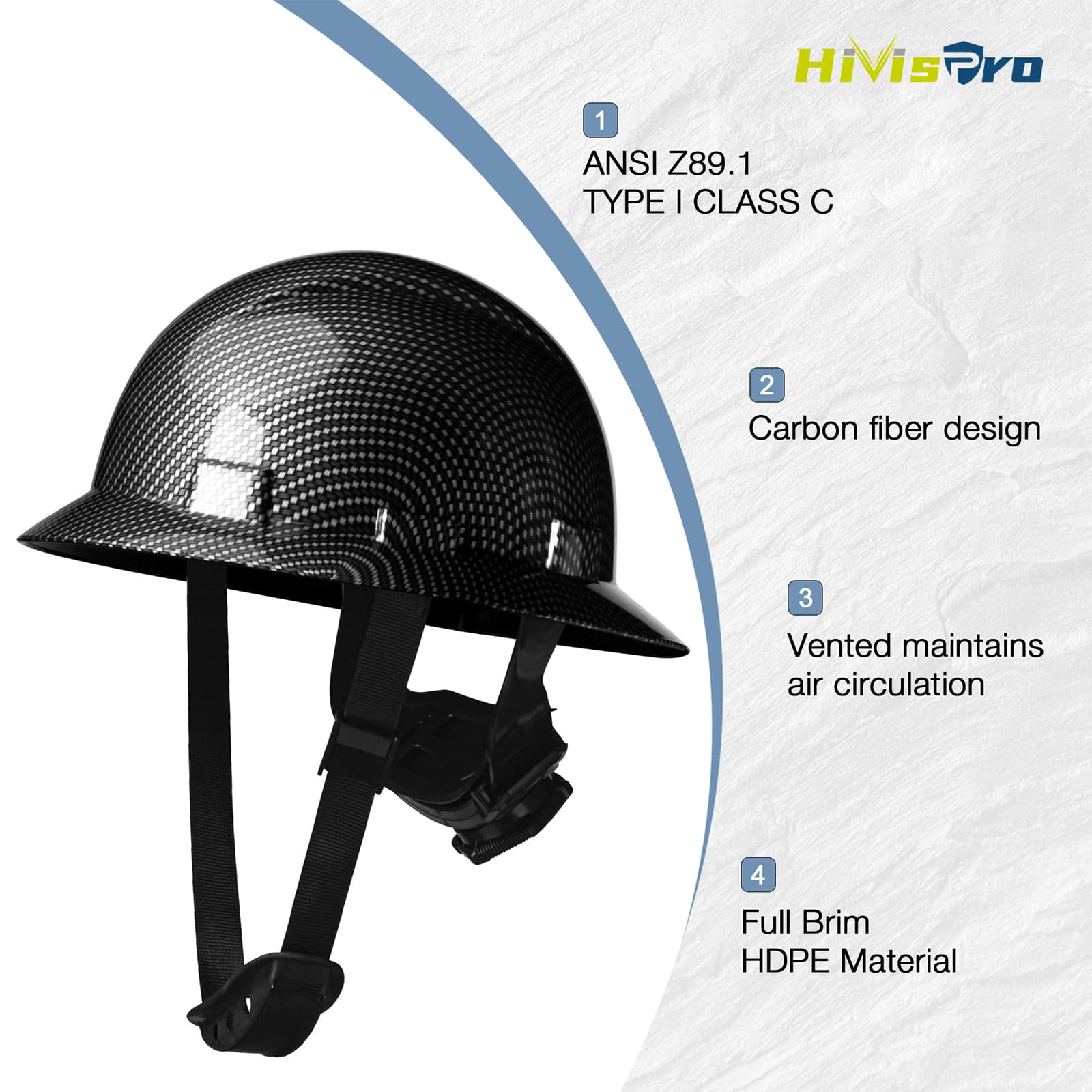 HivisPro 9011 Carbon Fiber Design Hard Hat