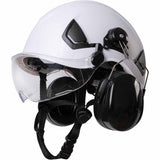 HivisPro 9014 Carbon Fiber Design Hard Hat with Visor and Ear Muff