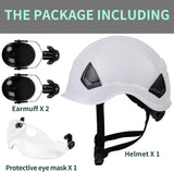 HivisPro 9014 Carbon Fiber Design Hard Hat with Visor and Ear Muff